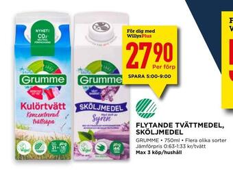 Willys Flytande tvättmedel, sköljmedel erbjuda