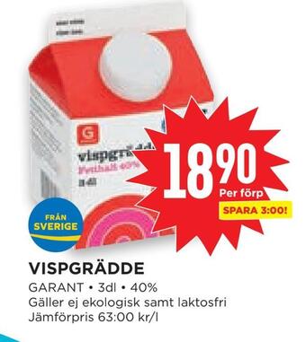 Willys Hemma Vispgrädde erbjuda