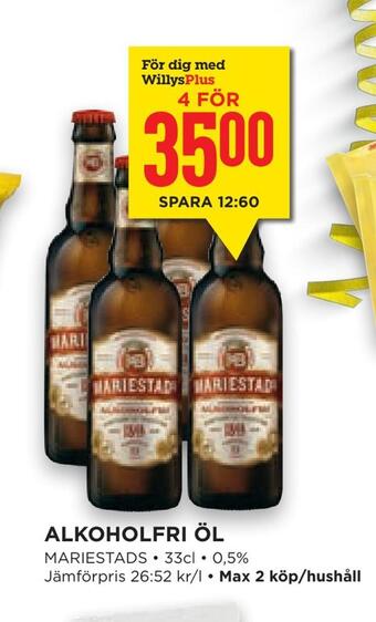 Willys Hemma Alkoholfri öl erbjuda