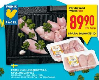 Willys Hemma Färsk kycklingbröstfilé, kycklinglårfilé erbjuda