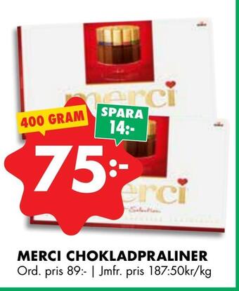 ÖoB Merci chokladpraliner erbjuda