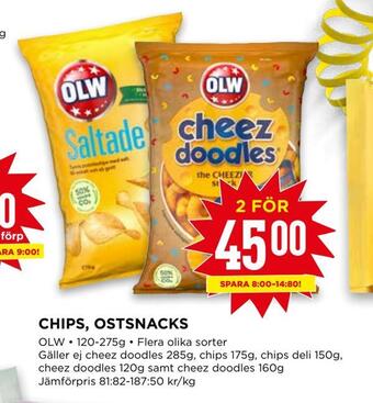 Willys Chips, ostsnacks erbjuda