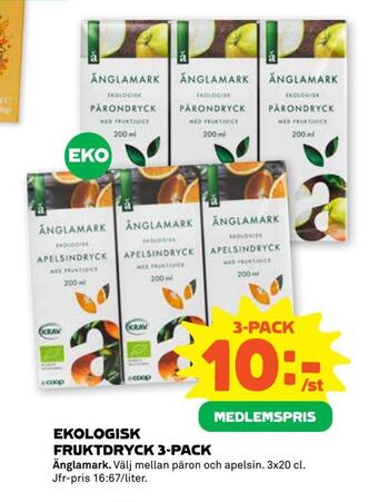Coop Forum Ekologisk fruktdryck 3-pack erbjuda