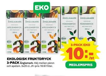 Coop Extra Ekologisk fruktdryck 3-pack erbjuda