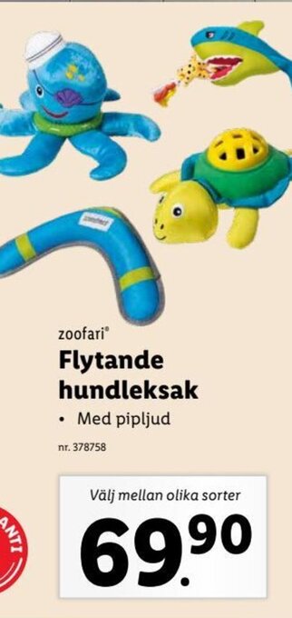 Lidl zoofari Flytande hundleksak erbjuda