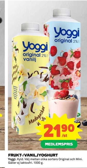 Coop Frukt-/vaniljyoghurt erbjuda