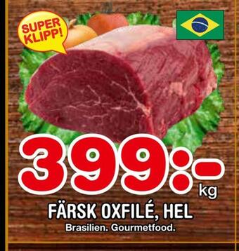 Nya Pulsen Färsk oxfilé, hel erbjuda
