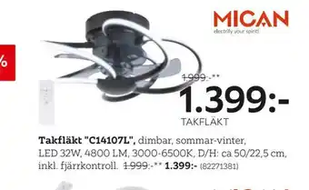 XXXLutz Takfläkt c14107l erbjuda