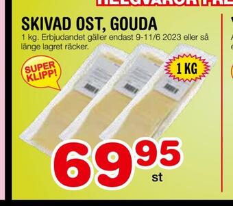 Nya Pulsen Skivad ost, gouda erbjuda