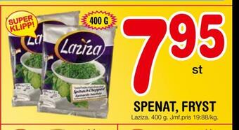 Nya Pulsen Spenat, fryst erbjuda