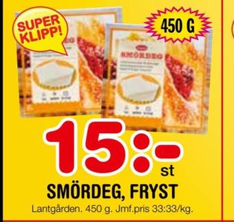 Nya Pulsen Smördeg, fryst erbjuda