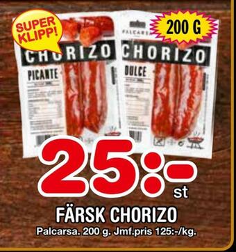Nya Pulsen Färsk chorizo erbjuda