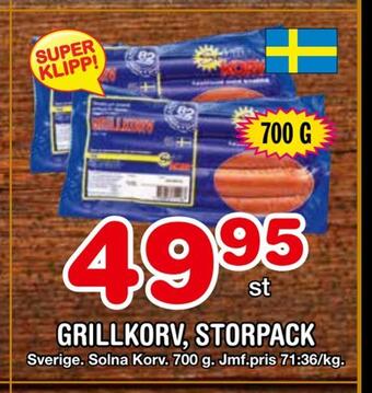 Nya Pulsen Grillkorv, storpack erbjuda