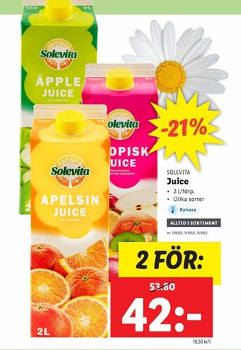 Lidl SOLEVITA Juice erbjuda