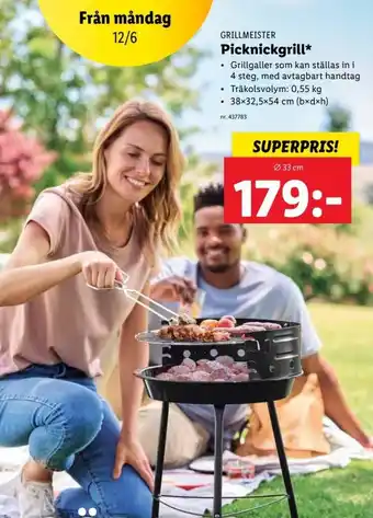 Lidl GRILLMEISTER Picknickgrill* erbjuda