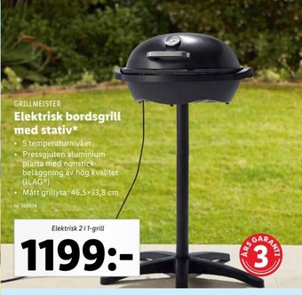 Lidl GRILLMEISTER Elektrisk bordsgrill med stativ* erbjuda