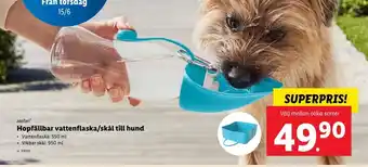 Lidl zoofari Hopfällbar vattenflaska/skål till hund erbjuda