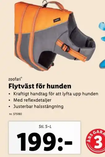 Lidl Zoofari Flytväst för hunden erbjuda