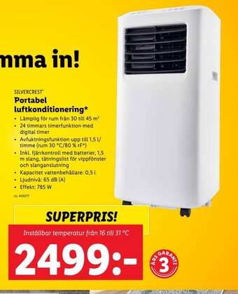 Lidl SILVERCREST Portabel luftkonditionering* erbjuda