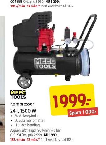 Jula Kompressor 24 l, 1500 w erbjuda