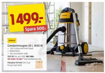 Jula Grovdammsugare 30 l, 1600 w erbjuda