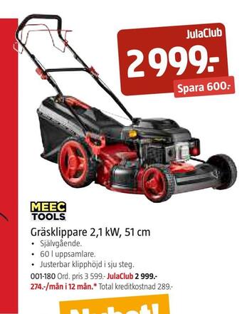 Jula Gräsklippare 2,1 kw, 51 cm erbjuda
