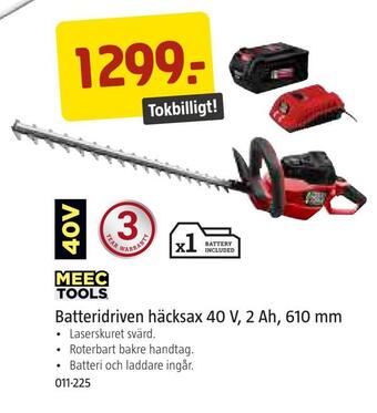 Jula Batteridriven häcksax 40 v, 2 ah, 610 mm erbjuda