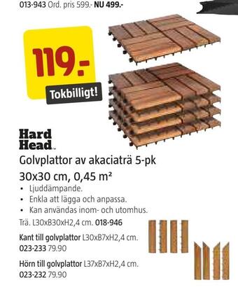 Jula Golvplattor av akaciaträ 5-pk 30x30 cm, 0,45 m2 erbjuda