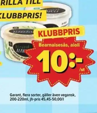Östenssons Garant, flera sorter, gäller även vegansk, erbjuda