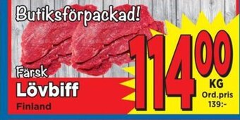 Supergrossen Färsk Lövbiff erbjuda