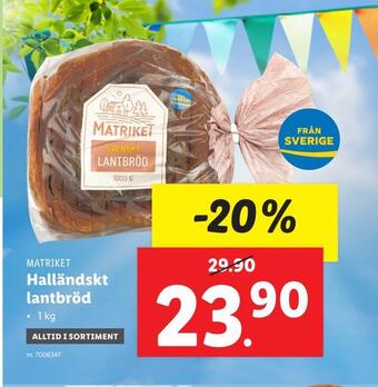 Lidl Halländskt lantbröd erbjuda