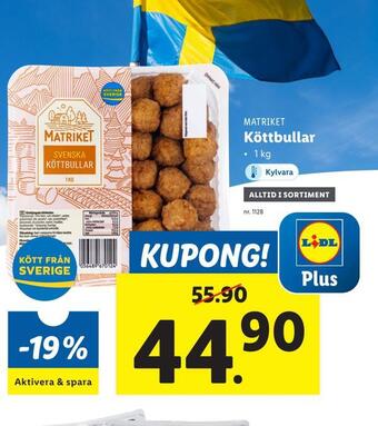 Lidl Köttbullar erbjuda