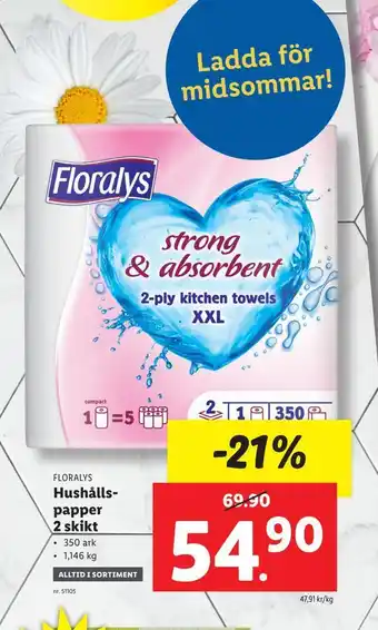 Lidl Hushållspapper 2 skikt erbjuda