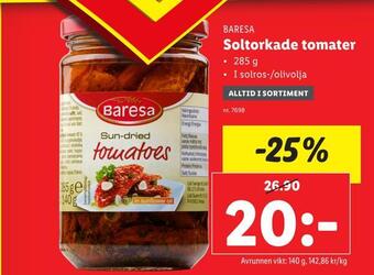 Lidl Soltorkade tomater erbjuda