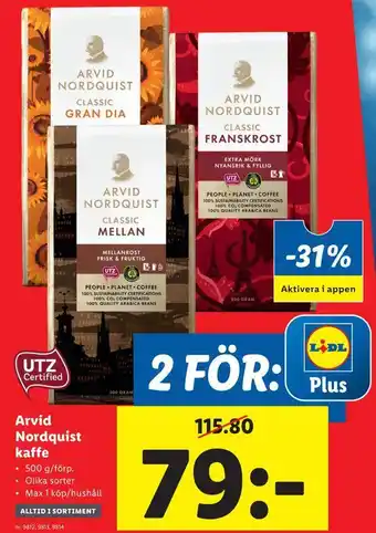 Lidl Arvid nordquist kaffe erbjuda