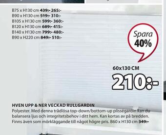 JYSK Hven upp & ner veckad rullgardin erbjuda