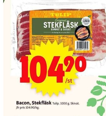 ICA Supermarket Bacon, Stekfläsk Tulip erbjuda