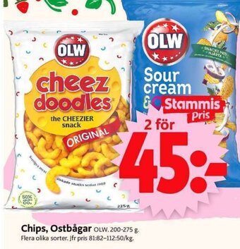 ICA Supermarket Chips, Ostbågar OLW. 200-275 g. erbjuda