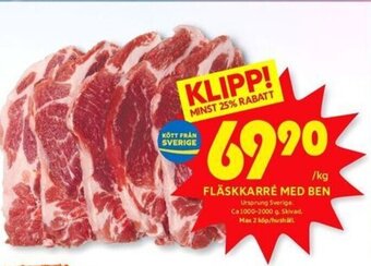 ICA Kvantum FLÄSKKARRÉ MED BEN erbjuda