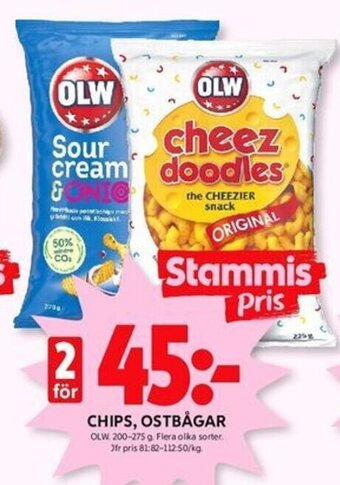 ICA Kvantum CHIPS, OSTBÅGAR OLW erbjuda