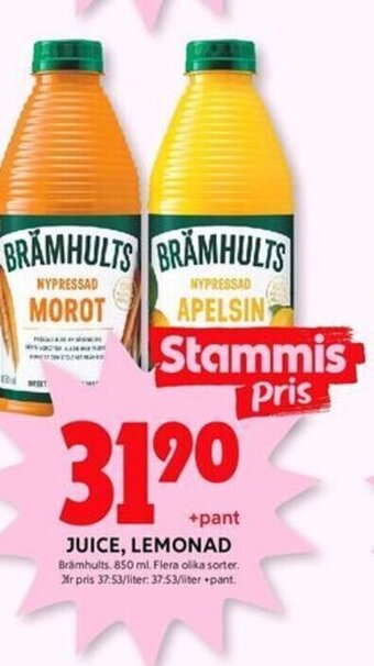 ICA Kvantum JUICE, LEMONAD Brämhults erbjuda