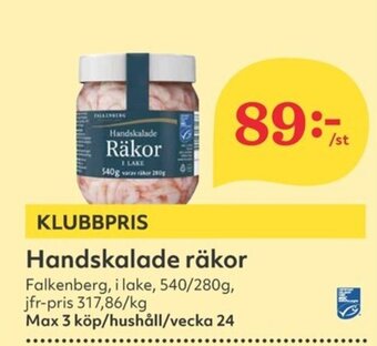 Hemköp Handskalade räkor erbjuda