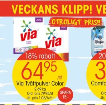 EKO Via tvättmedel pulver erbjuda