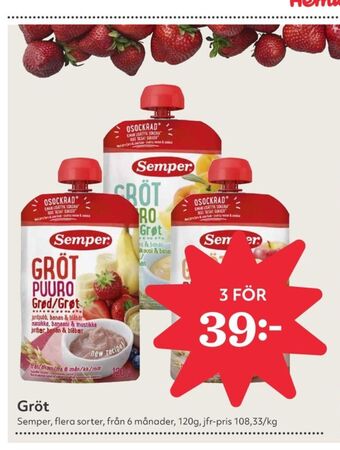 Hemköp Semper gröt erbjuda