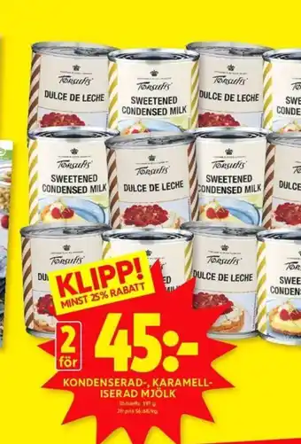 ICA Kvantum Tørsleffs kondenserad mjölk erbjuda