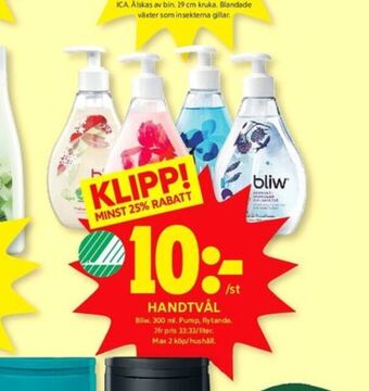 ICA Kvantum Bliw tvål flytande erbjuda