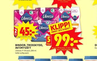 ICA Kvantum Libresse bindor erbjuda