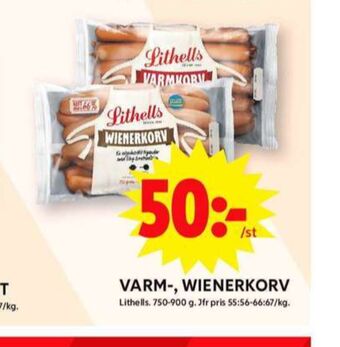 ICA Maxi Lithells varmkorv erbjuda