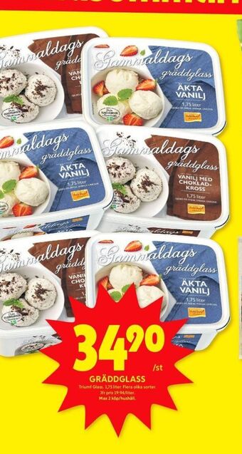 ICA Kvantum Triumf gräddglass erbjuda