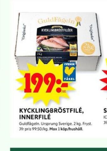 ICA Kvantum Guldfågeln kycklingbröstfilé erbjuda